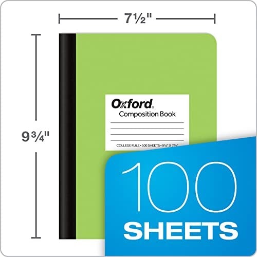 Oxford Kompozisyon Defterleri, 6lı Paket, Kolej Çizgili, 24.8x19.1 cm, 100 Yaprak, Çeşitli Pastel Renkler (63760)