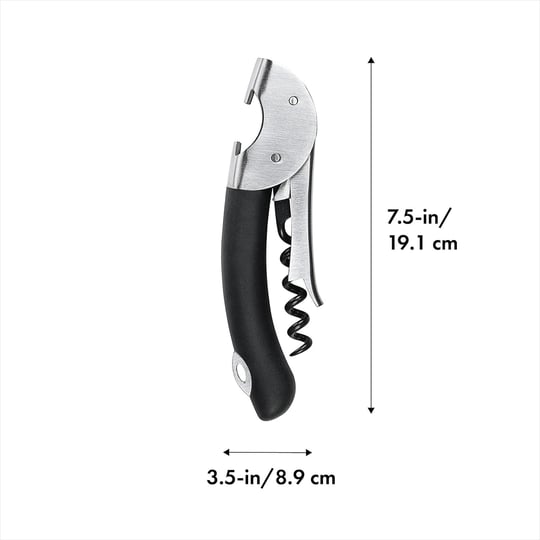 OXO Çelik Çift Kollu Garson Tirbuşon, Gümüş/Siyah, 1 CT