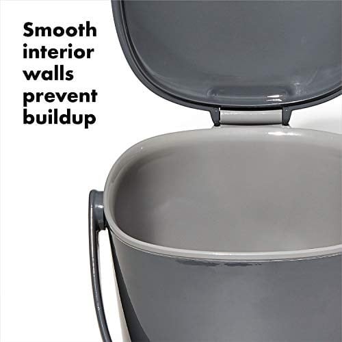 OXO - Good Grips Kompost Kovası, Gri - Mutfak için Koku Geçirmez Çöp Kutusu - 2,8 l