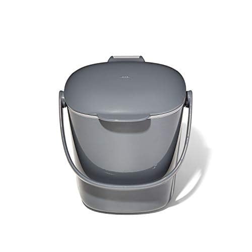OXO - Good Grips Kompost Kovası, Gri - Mutfak için Koku Geçirmez Çöp Kutusu - 2,8 l