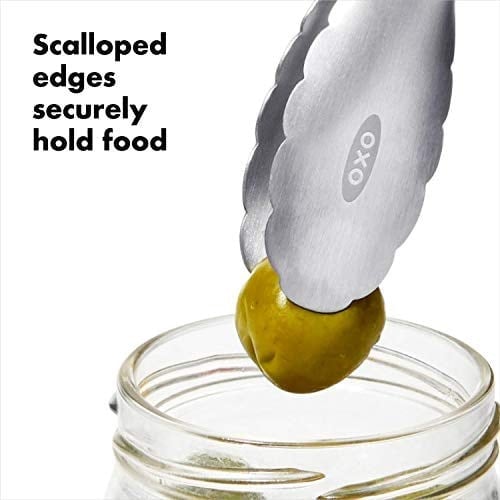 OXO - Good Grips Paslanmaz Çelik Mini Maşa 18 cm Zeytin ve Daha Fazlası İçin