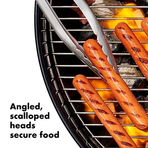 OXO Good Grips Paslanmaz Çelik Uzun Barbekü Maşası, Dahili Şişe Açacaklı 47,5 cm - Sosis, Sebze ve Daha Fazlası İçin - Seçenekler: Maşa, Izgara Fırçası, Spatula, Dijital termometre
