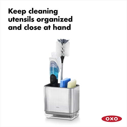 OXO - Good Grips Pratik Paslanmaz Çelik Bulaşık Yıkama Gereçleri Tutucusu - 9,7 x 14,5 x 14 cm