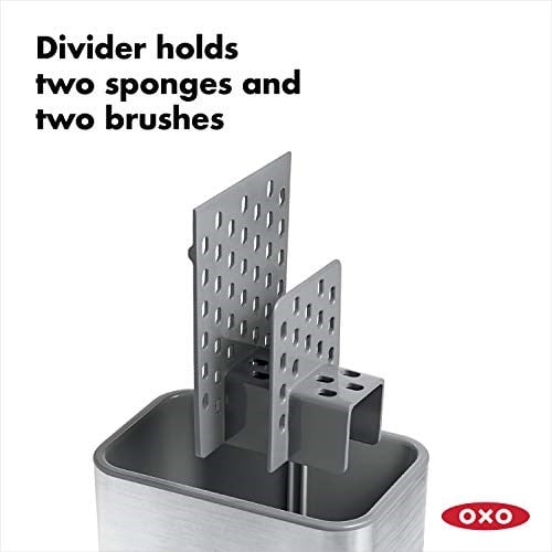 OXO - Good Grips Pratik Paslanmaz Çelik Bulaşık Yıkama Gereçleri Tutucusu - 9,7 x 14,5 x 14 cm