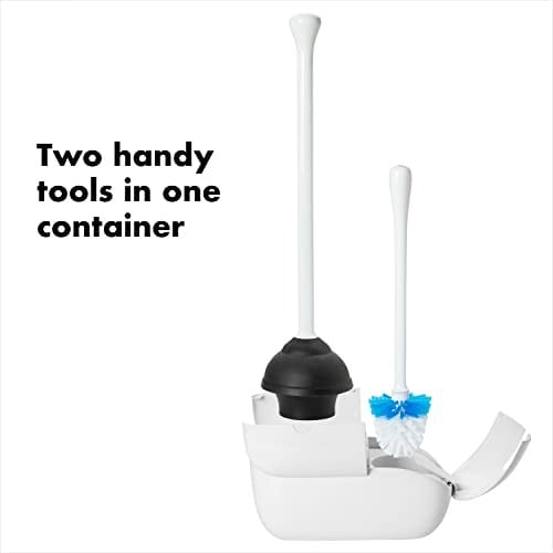 OXO Good Grips Set Tuvalet Fırçası & Piston Kombinasyonu, Beyaz