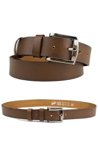 Özel Kutulu | Premium%1oo Hakiki Deri Tek Parça | 3.5cm Erkek Kumaş Pantolon - Takım Elbise Kemeri