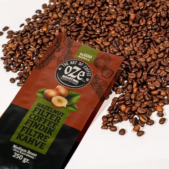 Ozeline Fındık Aromalı Filtre Kahve 250 g – Moka Pot için Öğütülmüş – Yoğun Fındık Aroması
