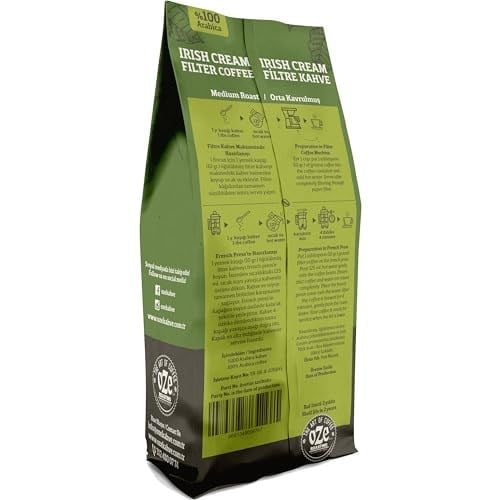 Ozeline Irish Cream Aromalı Filtre Kahve 250 g – Makine için Öğütülmüş – Kağıt ve Metal Filtreye Uygun