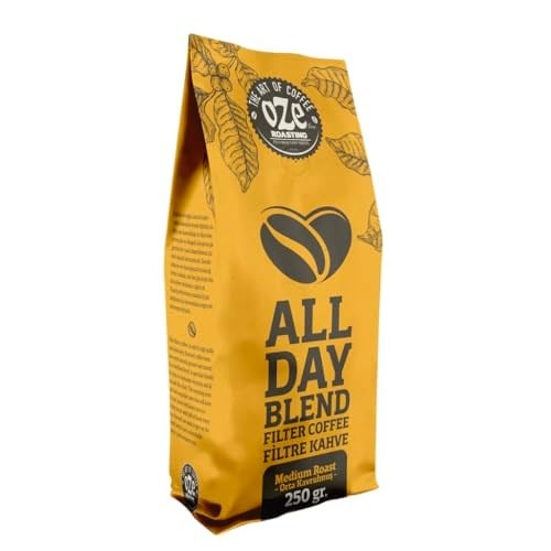 Ozeline Oze Kahve All Day Blend Filtre Kahve 4lü 250G Makine (Kağıt Filtre, Metal Filtre) İçin Öğütülmüş