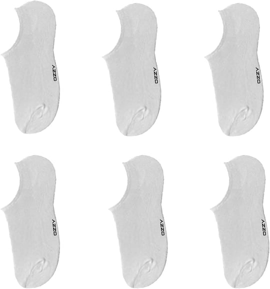 Ozzy Socks 6 Çift Erkek Beyaz Sneaker Çorabı- Görünmez Sneaker Çorap Seti- Bambu Çorap
