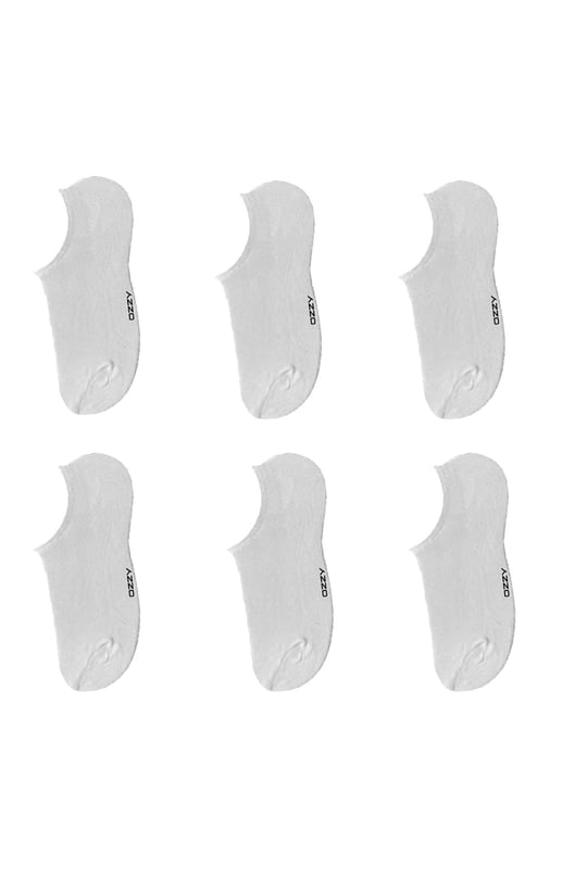 Ozzy Socks 6 Çift Kadın Beyaz Sneaker Çorabı- Görünmez Sneaker Çorap Seti- Bambu Çorap