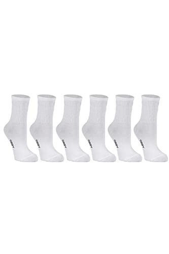 OZZY SOCKS 6lı Kadın Beyaz Çizgisiz Kolej Çorabı - Yumuşak ve Rahat Organik Pamuklu Çoraplar - Ergonomik Tasarım ve Uzun Ömürlü Kullanım (36-40)