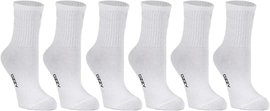OZZY SOCKS 6lı Kadın Beyaz Çizgisiz Kolej Çorabı - Yumuşak ve Rahat Organik Pamuklu Çoraplar - Ergonomik Tasarım ve Uzun Ömürlü Kullanım (36-40)