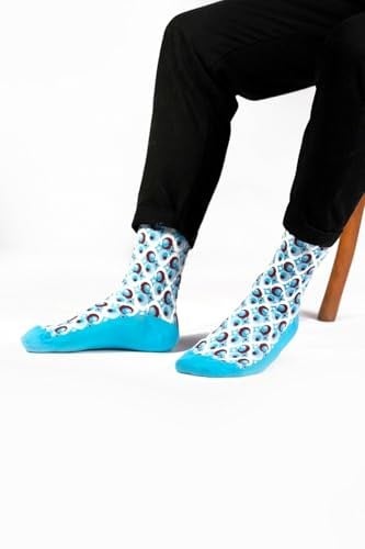 OZZY SOCKS Unisex Yumuşak ve Konforlu Bubble Desenli Çorap - Dayanıklı ve Renkli Tasarım (Turkuaz / 43-46)