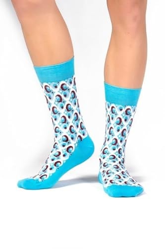 OZZY SOCKS Unisex Yumuşak ve Konforlu Bubble Desenli Çorap - Dayanıklı ve Renkli Tasarım (Turkuaz / 43-46)