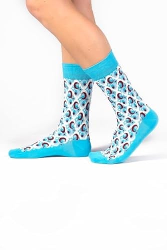 OZZY SOCKS Unisex Yumuşak ve Konforlu Bubble Desenli Çorap - Dayanıklı ve Renkli Tasarım (Turkuaz / 43-46)