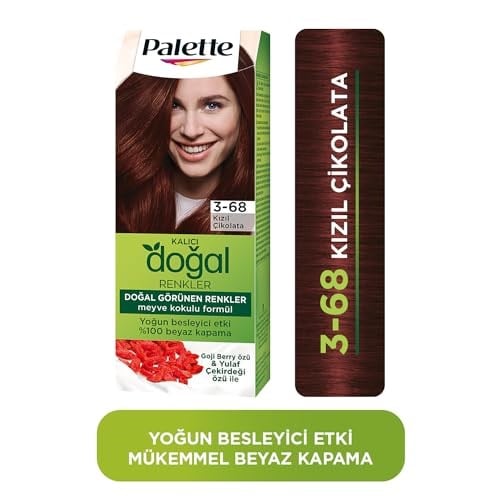 Palette Kalıcı Doğal Renkler 3-68 Kızıl Çikolata Goji Berry Özü & Yulaf Çekirdeği Özlü Saç Boyası