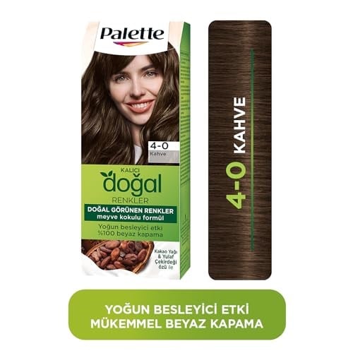 Palette Kalıcı Doğal Renkler 4-0 Amber Kahve Saç Boyası