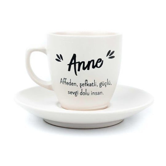 PALTO TASARIM Anne Krem Türk Kahvesi Fincanı - Hediye Seramik Türk Kahvesi Fincanı