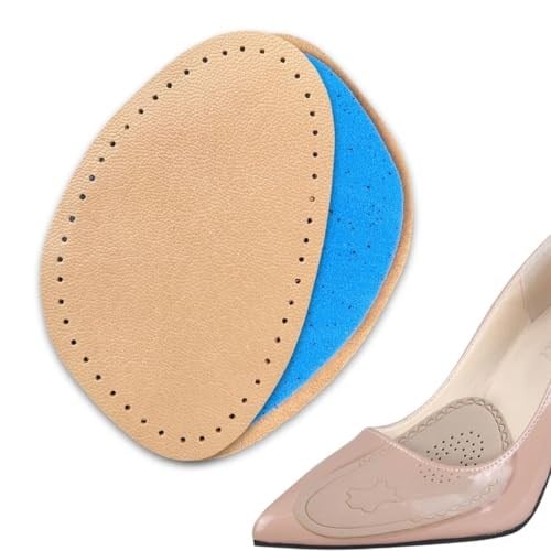 Palwin Ayakkabı Numara Küçültme Pedi, Hakiki Deri Ön Tabanlık, Stiletto Için Kaydırmaz Yarım Ayakkabı Tabanlığı, 1 Çift (36-40, Naturel)