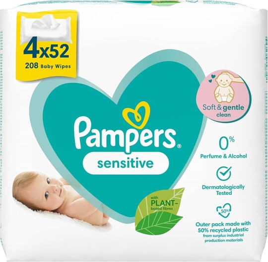 Pampers 81687197 Sensitive Baby ıslak mendil, beyaz