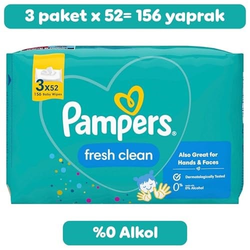 Pampers Fresh & Clean Islak Bebek Mendili (3 paket = 156 Islak Mendil)
