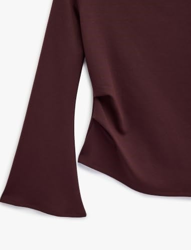 Pamuklu Drapeli Asimetrik Kesim Uzun İspanyol Kol Tişört - Bedenler: S, X Small, M, L, X Large, XXL
