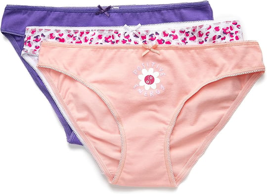 Pamuklu Külot Brief 3lü Paket Desenli Kurdele Detaylı