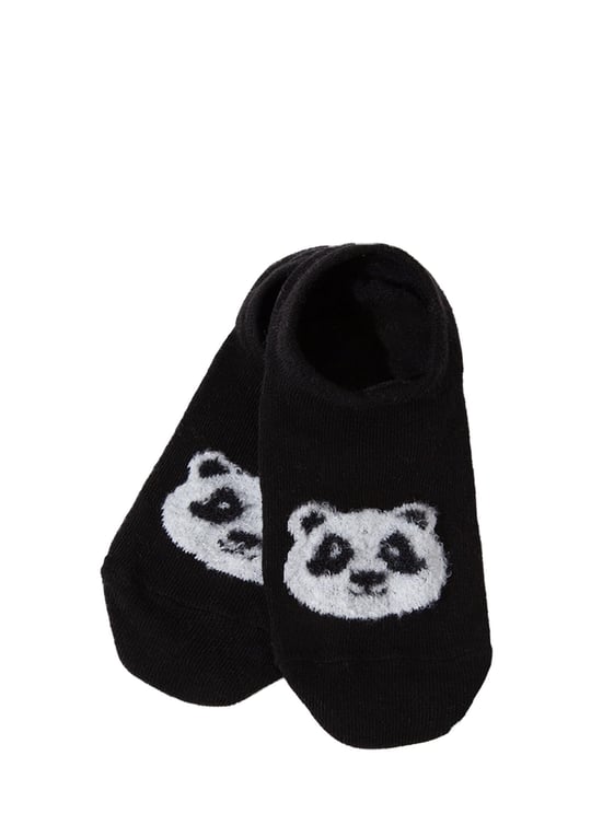 Panda Baskılı Siyah Babet Çorabı 1912778-900