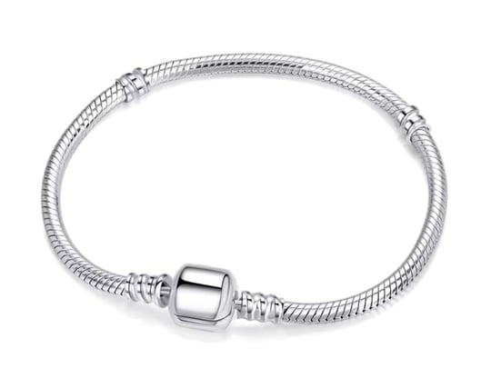 Pandora Tipi Charm Uyumlu Yılan Zincir Bileklik Kadın, Yuvarlak Tokalı Gümüş Renk Şık Bileklik, Paslanmaz Çelik Dayanıklı Bileklik, Hediyelik Kadın Takı Özel Günler İçin