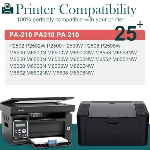 Pantum PA210 PA 210 Siyah için PA-210 Toner Kartuşu P2502W P2500W P2508W M6500NW M6500N M6500W M6550NW M6552NW M6558NW M6600N M6600NW ile Uyumlu M6602 NW M6608NW Yazıcı