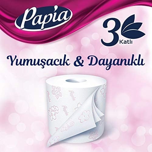 Papia 3 Katlı Egzotik Şakayık Özleriyle Parfümlü 32li Cilt Tuvalet Kağıdı (1 x 32 Rulo)