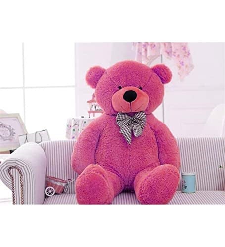 Papyonlu Sevimli Peluş Şaşkın Ayı 80 cm - Sevgiliye Özel HEDİYE Fuşya