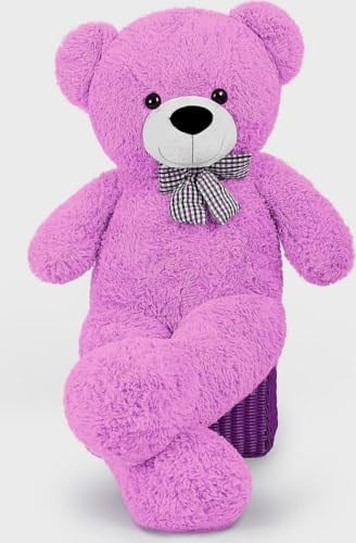 Papyonlu Sevimli Peluş Şaşkın Ayı 80 cm - Sevgiliye Özel HEDİYE Fuşya