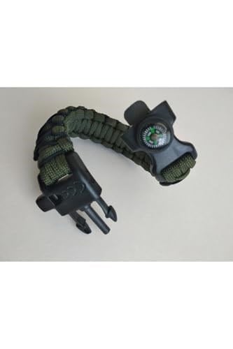 Paracord Cobra Işlemeli Model Ateş Başlatıcı + Pusulalı Survival Acil Durum Bilekliği-2