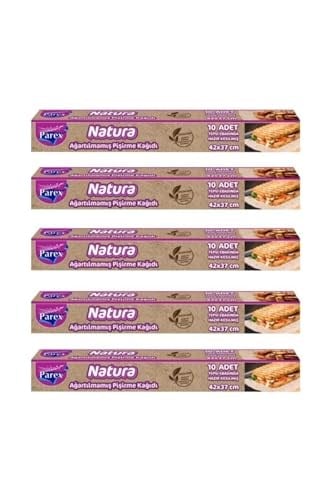PAREX 1909405-5 Natura Ağartılmamış Hazır Pişirme Kağıdı 10lu X 5 Adet,