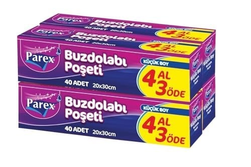 Parex Buzdolabı Poşeti Küçük Boy 20x30 cm 200 Adet 4 Al 3 Öde