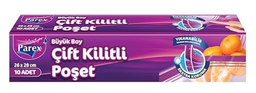 Parex Çift Kilitli Buzdolabı Poşeti Büyük Boy
