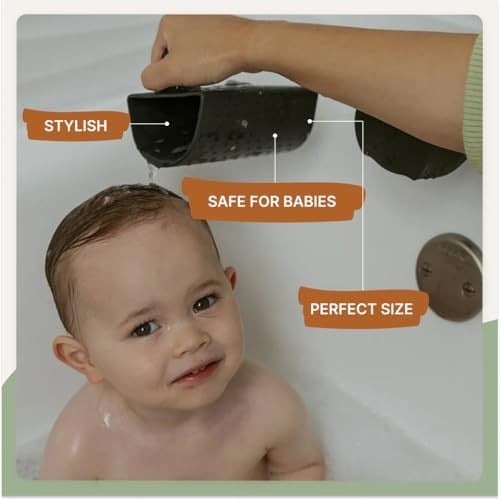 Parker Bebek Banyo Durulama Bardağı | BPA İçermez, Bulaşık Makinesinde Yıkanabilir ve Gıda Sınıfı Banyo Bardağı, Saçları Durulamak için | Hızlı Kuruma, Sağlam ve Mükemmel Boyutta, Nötr Renklerde Bebek