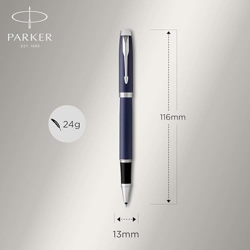 Parker Im Koyu Mavi Krom Tasarımlı Roller Kalem, İnce Uç, Siyah Mürekkep (1931661)