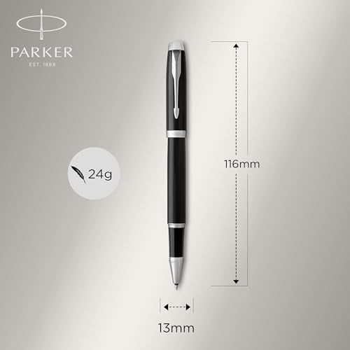 PARKER Im Lake Siyah Krom Tasarımlı Roller Kalem, İnce Uç, Siyah Mürekkep (1931658)