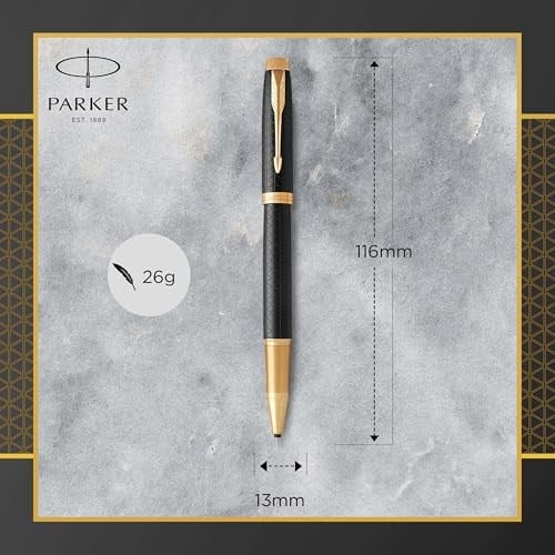 Parker Im Premium Siyah Altın Tasarımlı Tükenmez Kalem, İnce Uç, Siyah Mürekkep (1931660) - Seçenekler: 1 Count (Pack of 1), 1 stück (1er Pack)...