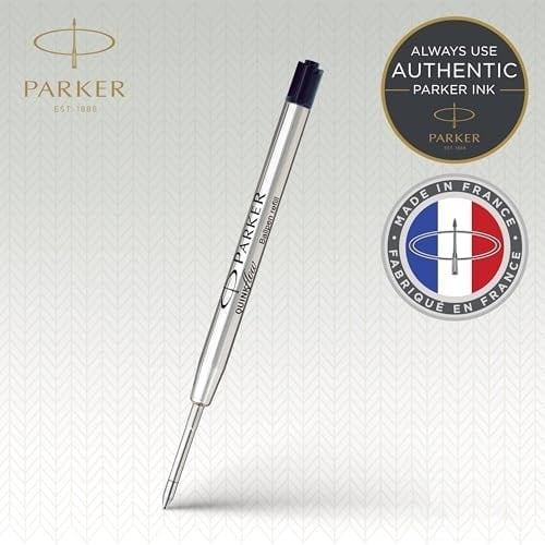 Parker Tükenmez Kalem Yedekleri | Orta Nokta | Siyah QuinkFlow Mürekkebi | 10 Sayım (Ambalaj Değişebilir)