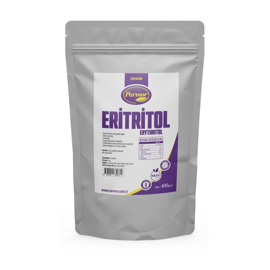 PARMOR Eritritol/Erythritol - Toz Tatlandırıcı 400 g - Keto/Ketojenik/Vegan Diyete Uygundur.
