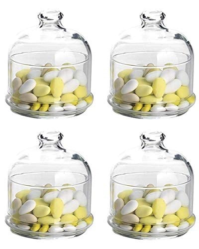 Paşabahçe Basic 95561 Cam Kapaklı Kahvaltılık Saklama Kabı, 11 cm, 4 Adet