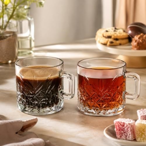Paşabahçe TIMELESS FİNCAN/KUPA 195 CC T 2Lİ HEDİYELİK KUTU | Timeless desenli kulplu cam formuyla kahve ve çay sunumlarına uygundur - Seçenekler: 1 L, 5.5 cm x 6.5 cm, 6 ml, 62 ml, 195 cc, 260 cc...