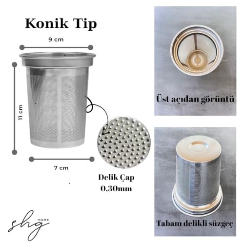 Paslanmaz Çelik Çay Makinesi Demlik içi Çay Süzgeci/Çayfiltresi 9cm çapı (Arçelik Makine Uyumlu)