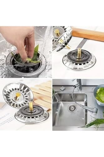 Paslanmaz Çelik Mutfak Evye Lavabo Süzgeci Lavabo Gideri Atık Gıda Tıpası