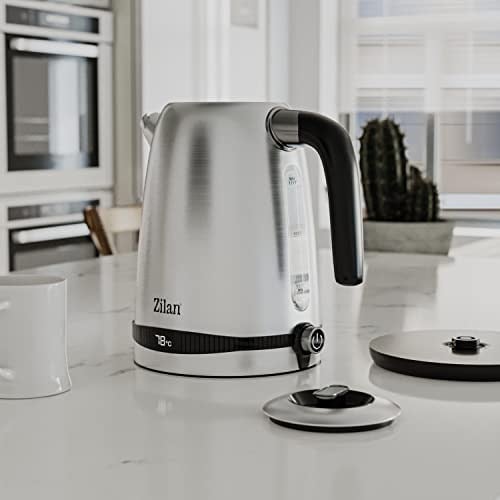 Paslanmaz çelik su ısıtıcısı 1,7 litre | %100 BPA içermez | 2200 Watt | dijital sıcaklık göstergesi | sıcak tutma fonksiyonu | sıcaklık seçimi ile paslanmaz çelik | çay makinesi | sıcaklık ayarı (40°C
