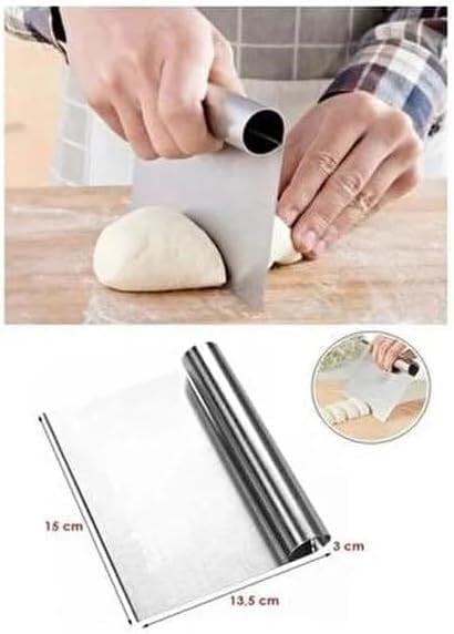 Paslanmaz Hamur Kesici,Hamur Dilimleyici,Metal Hamur Sıyırıcı,Pasta Sıyırma Aparatı,Pasta Ve Pastacılık İçin Çelik Şekillendirici Ve Hamur Pors - Seçenekler: 2li set, 15 Cm X 11 Cm X 2 Cm, Dondurma K.